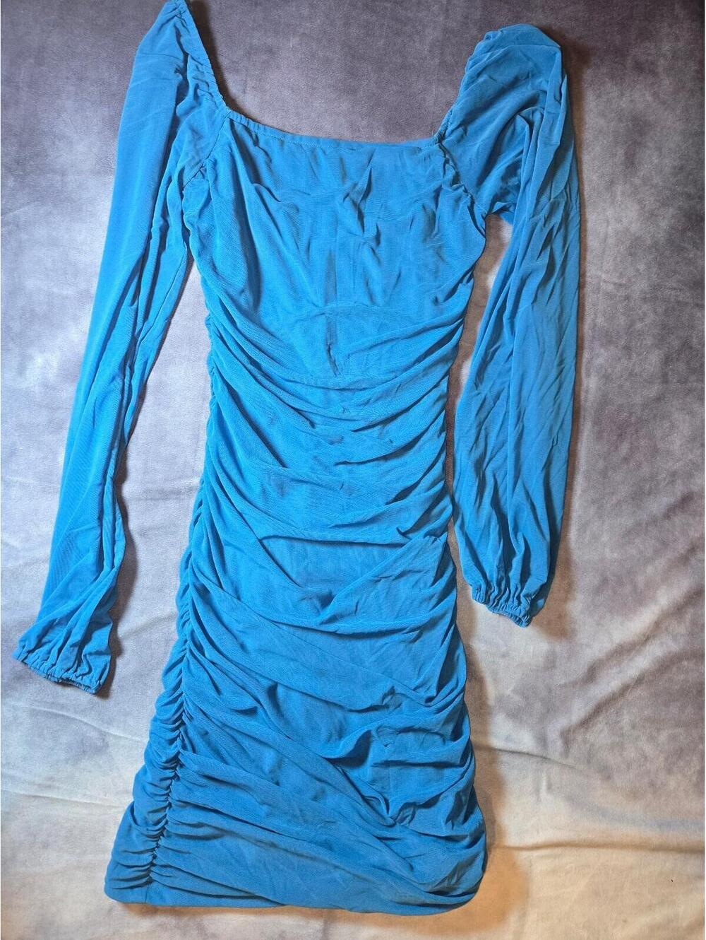 Blue juniors long sleeve dress